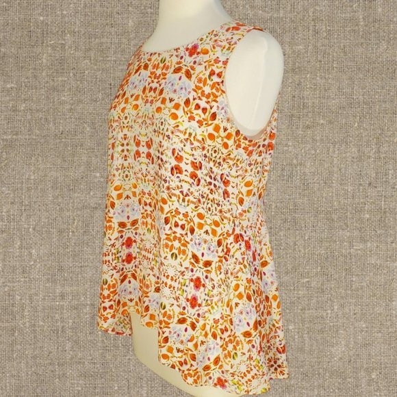 a.n.a. Sleeveless High-Low Hem Delicate Floral Print Top - Size M - Picture 1 of 12